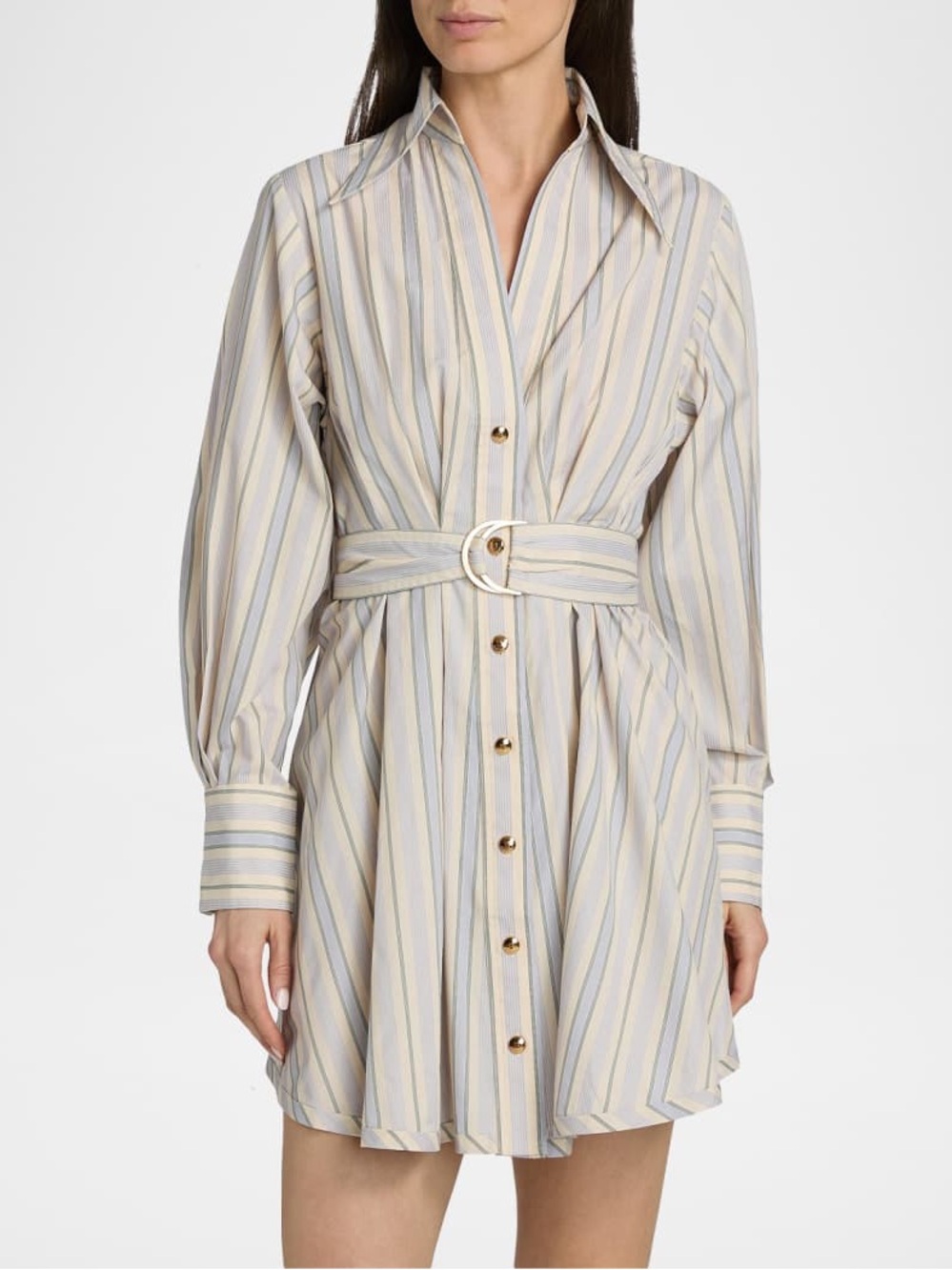 NWOT Zimmermann Striped yBelted Shirt Dress, Size AU 0/3